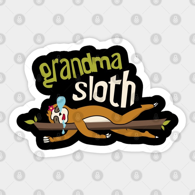 Grandma Sloth Sticker by Tesszero